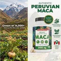 2 Organic Black Red Yellow Maca Root Capsules 300 for Women & Men 800mg – Peru