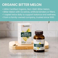 Organic Bitter Melon For Glucose Metabolism, 660 Mg, 60 Caplets, 1 Mont