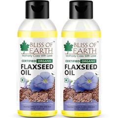 Bliss of Earth 100% Pure Natural Flaxseed Oil with OMEGA-3 Pack of 2 (2 X 100ML)