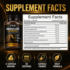 Horse Gelatin 1000MG Capsules – Hydrolyzed Gelatin Complex