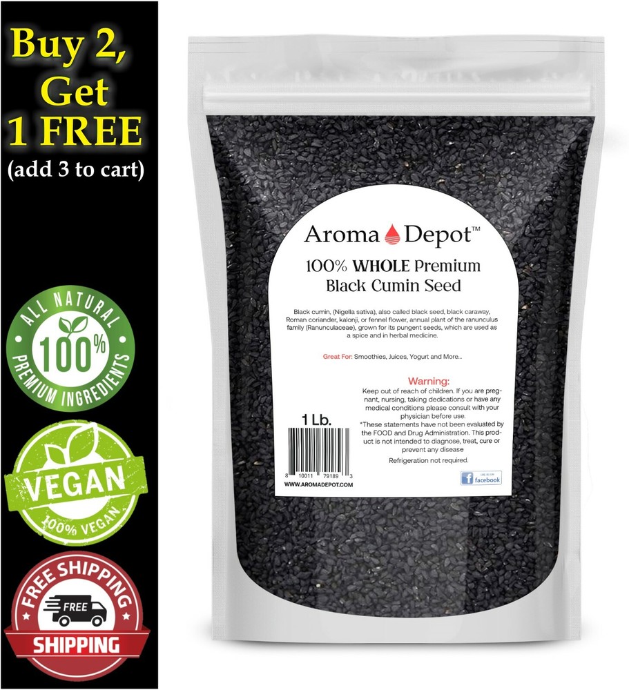1lb Black Cumin Seeds NIGELLA SATIVA Black Seed Herbs Kalonji POUCH Comino Negro