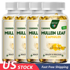 Mullein Leaf 240 Capsules for Lung Cleansing & Detox Herbal Dietary Supplement