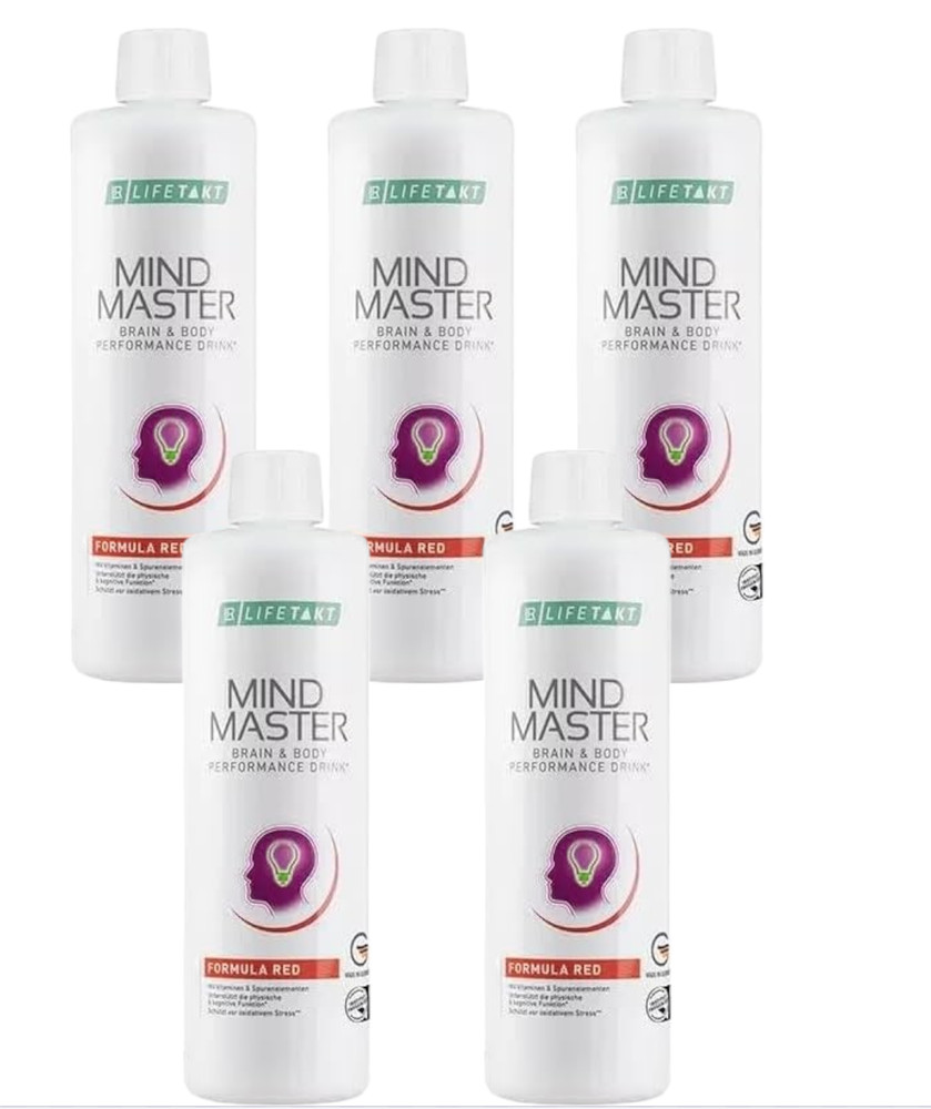 LR Lifetakt Mind Master Red Formula Set of 5 – 500 ml./16.9 fl.oz. Women Men