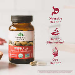 Organic India Triphala Capsules Organic – Herbal Supplement with Amla, Bibhitaki