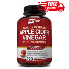 Apple Cider Vinegar 120 Capsules with The Mother Extra Strength Weight Loss Pill