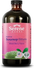 Serene Herbs Soursop Bitters Liquid Mixed Berry 16 oz Black Seed Moringa NEW