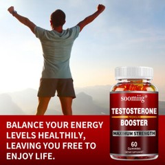 Testosteron Booster Supplement for Men, Energy & Endurance, 30/60 Gummies