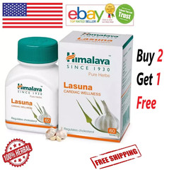 Himalaya LASUNA GARLIC Natural For Cardiac Wellness 60 Tablets With Free Ship