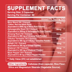 Maca Root Capsules 8050mg |60/120 Pills | Red, Yellow,Black Maca Supplements USA