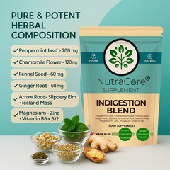 Indigestion Complex Caps 750mg-12Herbs Blends-Acidity & Reflux Relief-100%Vegan