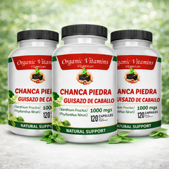 Chanca Piedra & Horsetail 1000mg 3 Bottles Kidney 120 Guisazo de Caballo Detox