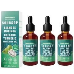 Soursop Bitters Liquid Drops 10 Moss, 1 with Sea in Moringa, Turmeric, Black See