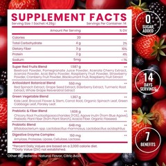 Organic Beet Root Powder Sugar Free Non-GMO Mixed Berry Flavor 14 Stick Packs