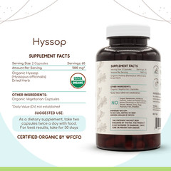 HerbEra Hyssop 60/120 Capsules, 500 mg, Organic (Hyssopus officinalis)