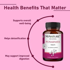 Mi Nature Punarnava Tablets Ayurvedic Herbal Supplement n663