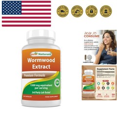 Wormwood Extract 1500 mg Equaivalent Per Serving-120 Capsules. Gluten Free, N…