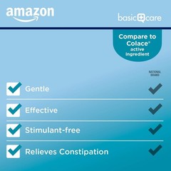 Amazon Basic Care Stool Softener Laxative, Docusate 100 Count (Pack of 1)