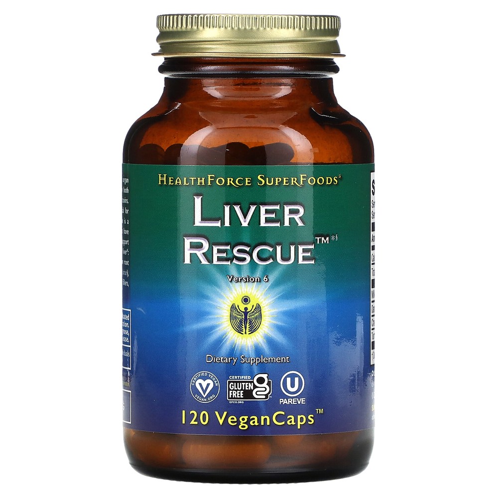 HealthForce Superfoods Liver Rescue Version 6 120 Vegan Caps Gluten-Free, Vegan