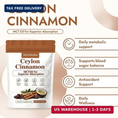 Metabolae Ceylon Cinnamon SoftGels with MCT Oil, Highly Bioavailable Herbal Extr