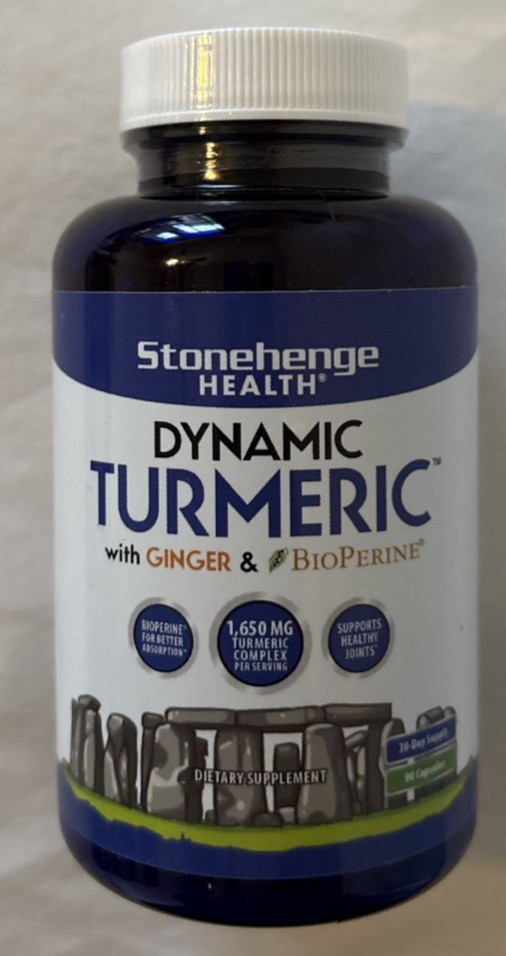 Stonehenge Health Dynamic Turmeric with Ginger 1650 mg 90 Vegetarian Caps Fresh