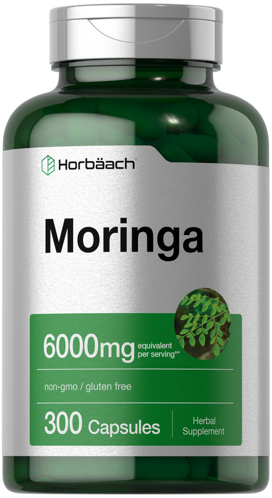 Moringa Oleifera Capsules | 6000mg | 300 Count | Non-GMO | by Horbaach