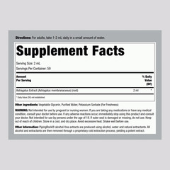 Astragalus Root Extract | 4 fl oz | Alcohol & Sugar Free | by Piping Rock