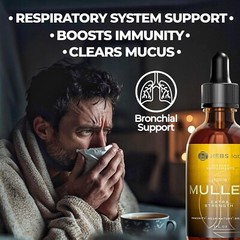 Mullein Drops for Respiratory Health – Natural Herbal Lung Cleanse 2 Fl Oz