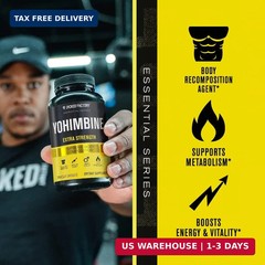 Yohimbine Extra Strength Supplement, 270 Capsules – Premium Yohimbine FAST SHIP