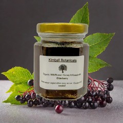 USDA Certified Organic Elderberry Herbal Infused Wildflower Honey