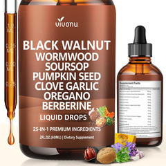 25-in-1 Liposomal Black Walnut Wormwood Clove Tincture, Cleanse for Humans Drops