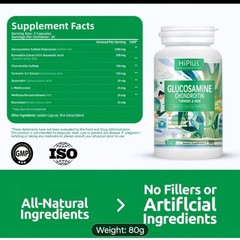 Glucosamine Chondroitin MSM With Tumeric 2 Pack for inflammation Joint