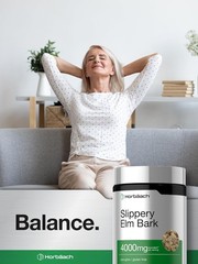 Slippery Elm Bark Capsules | 4000mg | 200 Count | Non-GMO | by Horbaach