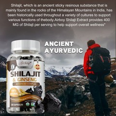 Shilajit & Ginseng 1500mg – Non-GMO – for Energy, Endurance and Stress Relief