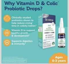 Biostime Baby Vitamin D & Colic Probiotic Drops for Newborns to 3 Years Old