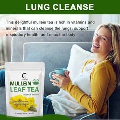 Mullein Leaf Extract Natural Herbal Lung Cleanse Tea for Lung Health 60D