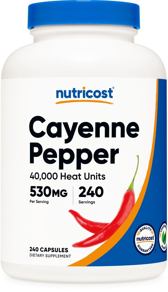 Nutricost Cayenne Pepper 530mg, 240 Capsules – Gluten Free, Non-GMO