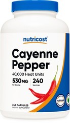 Nutricost Cayenne Pepper 530mg, 240 Capsules – Gluten Free, Non-GMO