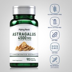 Astragalus Root Capsules | 4500mg | Vegetarian Extract | by Piping Rock