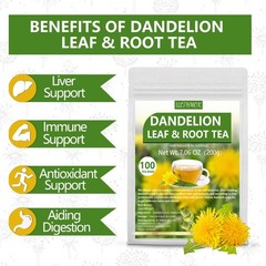 Premium Dandelion Leaf & Root Tea,100 Tea Bags/7.06Oz,For Liver & Kidney Health,