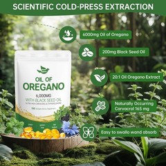 Oregano Oil Capsules 180 Count Black Seed Oil Green pigeons