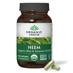 ORGANIC INDIA Neem Leaf Capsules, Herbal Supplement – 180 Count (Pack of 1)