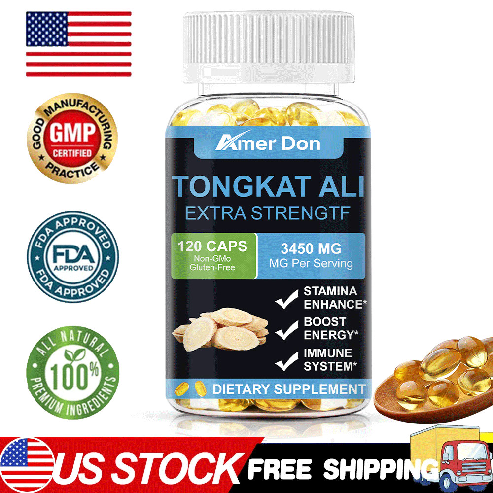 120 Capsules 3450mg TongkatAli Extract 200:1 Strong Natural Testosterone Booster