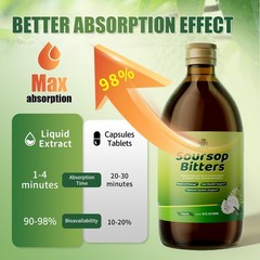 Black Walnut Wormwood Liquid Drops 60ML/organic Soursop Living Bitters 250ML