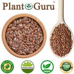 Brown Flax Seeds Whole 2 lbs. Omega-3 NON GMO 100% Pure Linseed Flaxseed Bulk