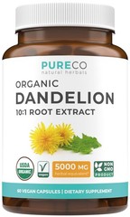 USDA Organic Dandelion Root Extract – High Potency 10:1 60 Count (Pack of 1)