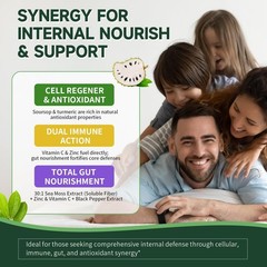 2 Pack Soursop Graviola Leaf Extract Drops & Pure Sea Moss for Immunity, Gut Hea
