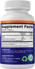 Vitamatic Black Seed Oil Capsules – 2000 mg per Serving – 120 Softgels