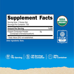 Nutricost Organic Cordyceps Mushroom Powder (250g) USDA Certified Organic | GMO-