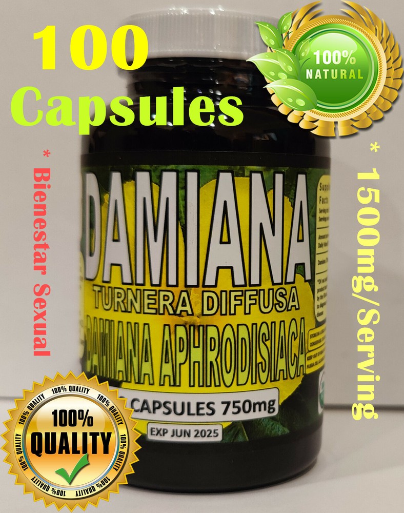 Damiana Leaf, Damiana de California,Turnera Diffusa/ aphrodisiaca 100 caps !!!