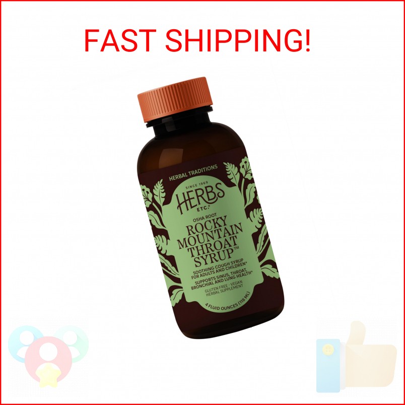 Herbs Etc. Rocky Mountain Throat Syrup – Cough Syrup for Soothing Throat Care –